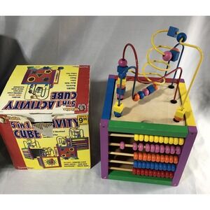 Homeware 1259 5-in-1 Wood Activity Cube -Preowned Missing Blocks